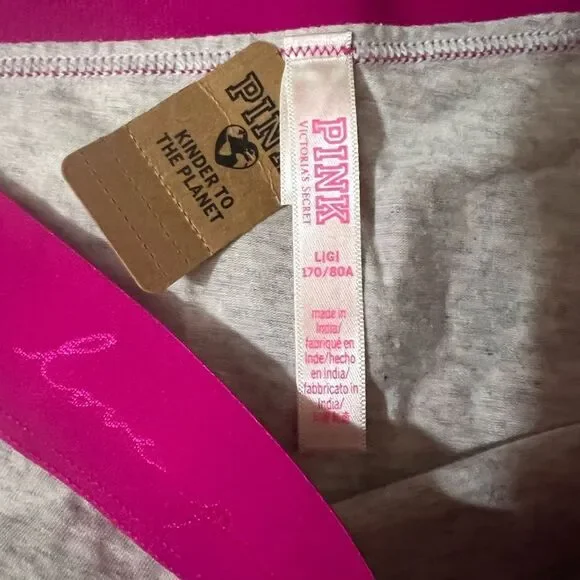 Pink by Victoria’s Secret New Year Pink Gray Panty Sz L - Picture 4 of 4